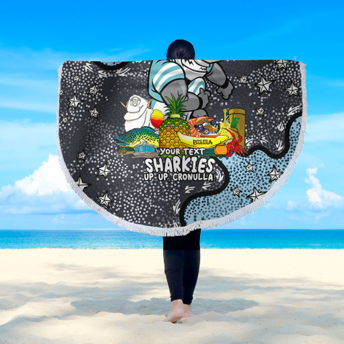 Cronulla-Sutherland Sharks Custom Beach Blanket - Australian Big Things Beach Blanket