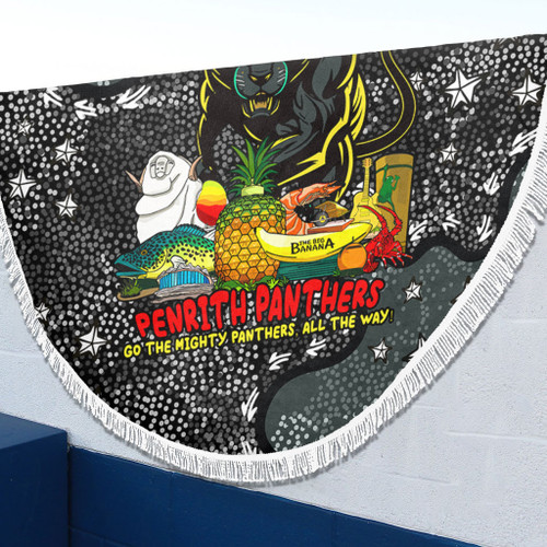 Penrith Panthers Custom Beach Blanket - Australian Big Things Beach Blanket Penrith Panthers Custom Beach Blanket - Australian Big Things Beach Blanket