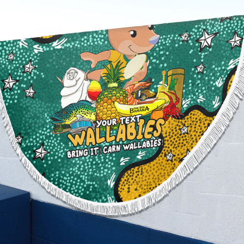 Australia Wallabies Custom Beach Blanket - Australian Big Things Beach Blanket Australia Wallabies Custom Beach Blanket - Australian Big Things Beach Blanket