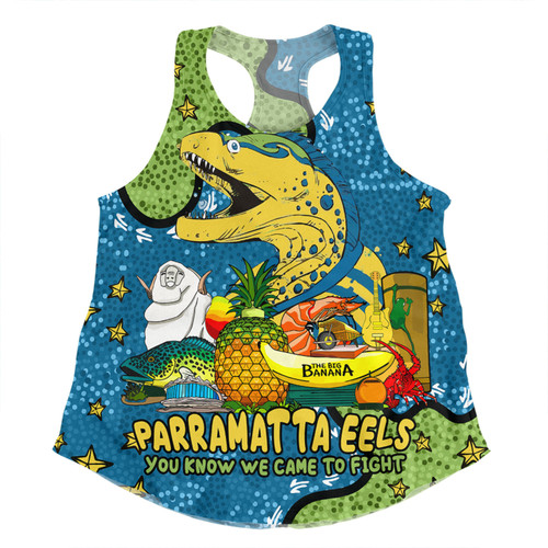 Parramatta Eels Custom Women Racerback Singlet - Australian Big Things Women Racerback Singlet