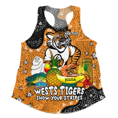 Wests Tigers Custom Women Racerback Singlet - Australian Big Things Women Racerback Singlet