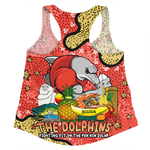 Redcliffe Dolphins Custom Women Racerback Singlet - Australian Big Things Women Racerback Singlet Redcliffe Dolphins Custom Women Racerback Singlet - Australian Big Things Women Racerback Singlet