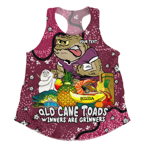 Queensland Cane Toads Custom Women Racerback Singlet - Australian Big Things Women Racerback Singlet