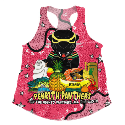 Penrith Panthers Custom Women Racerback Singlet - Australian Big Things (Pink) Women Racerback Singlet Penrith Panthers Custom Women Racerback Singlet - Australian Big Things (Pink) Women Racerback Singlet