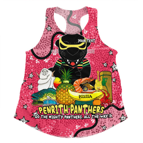 Penrith Panthers Custom Women Racerback Singlet - Australian Big Things (Pink) Women Racerback Singlet