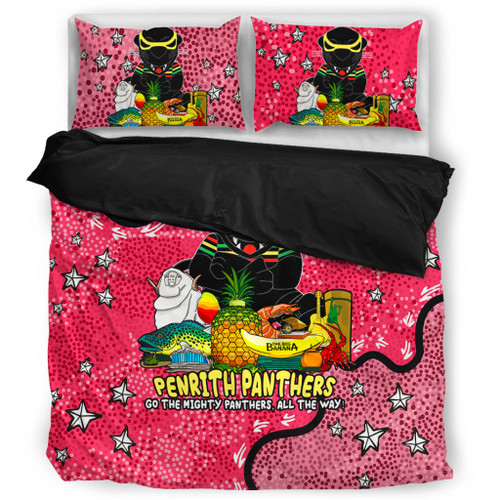 Penrith Panthers Custom Bedding Set - Australian Big Things (Pink) Bedding Set