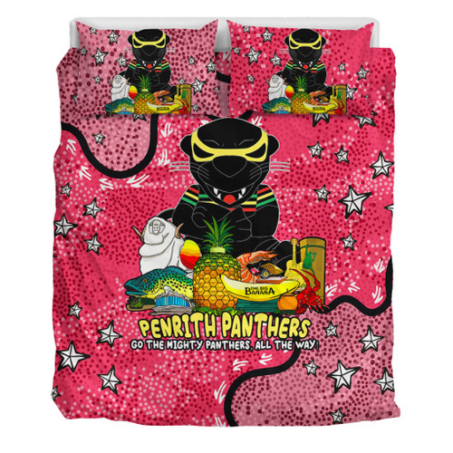 Penrith Panthers Custom Bedding Set - Australian Big Things (Pink) Bedding Set
