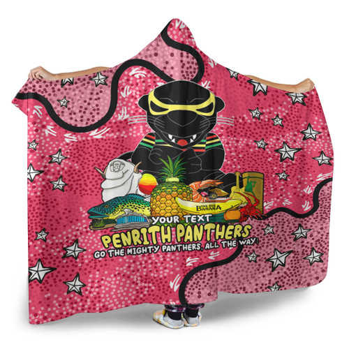 Penrith Panthers Custom Hooded Blanket - Australian Big Things (Pink) Hooded Blanket Penrith Panthers Custom Hooded Blanket - Australian Big Things (Pink) Hooded Blanket