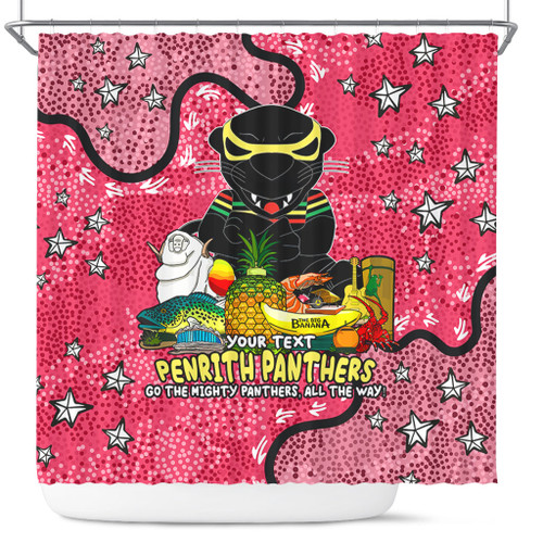 Penrith Panthers Custom Shower Curtain - Australian Big Things (Pink) Shower Curtain