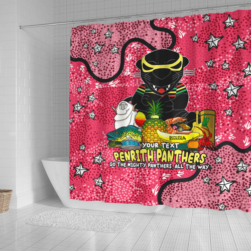 Penrith Panthers Custom Shower Curtain - Australian Big Things (Pink) Shower Curtain