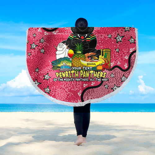 Penrith Panthers Custom Beach Blanket - Australian Big Things (Pink) Beach Blanket Penrith Panthers Custom Beach Blanket - Australian Big Things (Pink) Beach Blanket