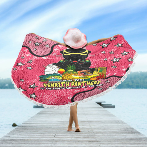 Penrith Panthers Custom Beach Blanket - Australian Big Things (Pink) Beach Blanket Penrith Panthers Custom Beach Blanket - Australian Big Things (Pink) Beach Blanket