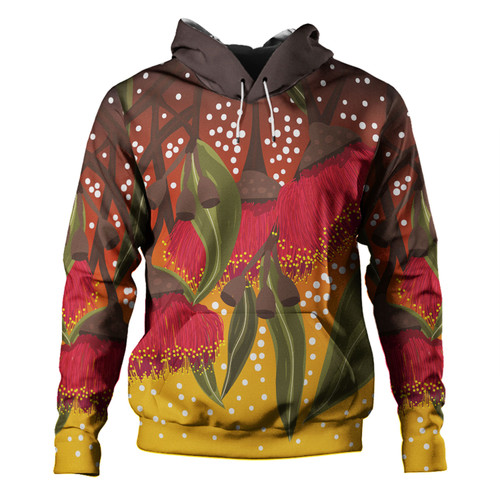 Australia Aboriginal Hoodie - Red Eucalyptus Aboriginal Dot Art Hoodie