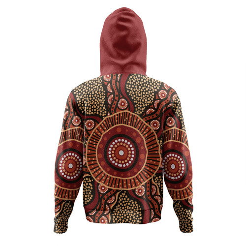 Australia Aboriginal Hoodie - Brown Aboriginal Style Dot Painting Hoodie