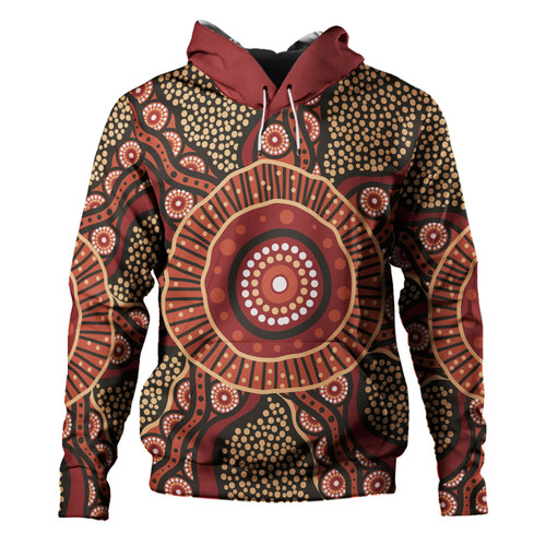 Australia Aboriginal Hoodie - Brown Aboriginal Style Dot Painting Hoodie