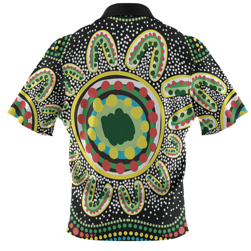 Australia Aboriginal Polo Shirt - Aboriginal Art Painting Decorated With The Colorful Dots Polo Shirt Australia Aboriginal Polo Shirt - Aboriginal Art Painting Decorated With The Colorful Dots Polo Shirt