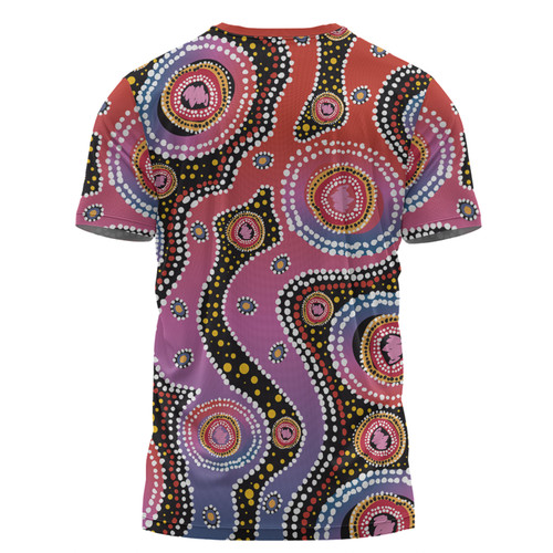 Australia Aboriginal T-shirt - Aboriginal Background Featuring Dot Design T-shirt Australia Aboriginal T-shirt - Aboriginal Background Featuring Dot Design T-shirt
