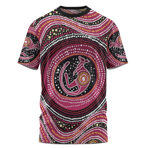 Australia Aboriginal T-shirt - Aboriginal Background Featuring Kangaroo Dot Design T-shirt