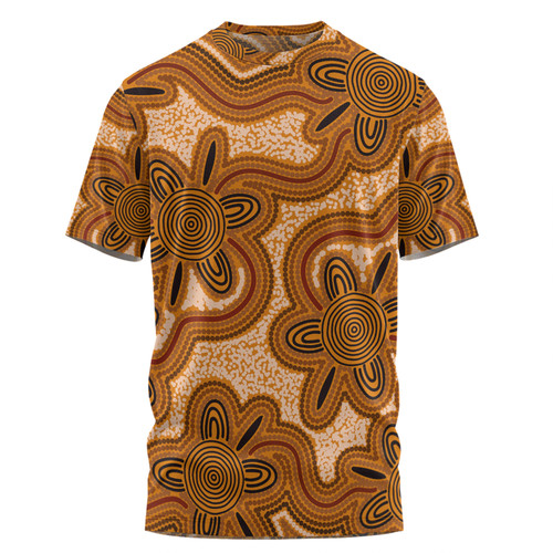 Australia Aboriginal T-shirt - Aboriginal Art Background Connection Concept T-shirt