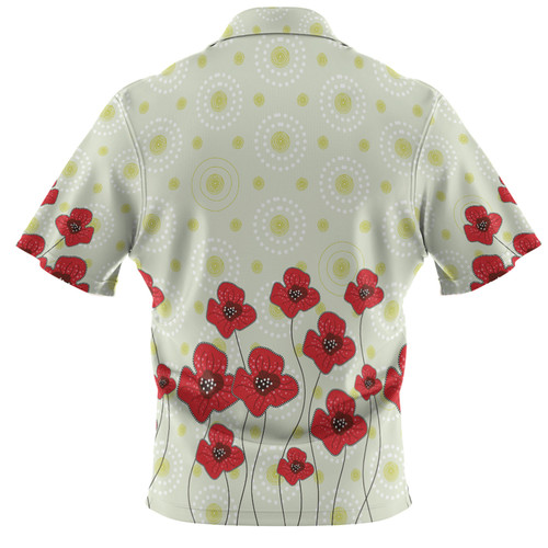 Australia Aboriginal Hawaiian Shirt - Poppy Flowers Background In Aboriginal Dot Art Style Hawaiian Shirt Australia Aboriginal Hawaiian Shirt - Poppy Flowers Background In Aboriginal Dot Art Style Hawaiian Shirt
