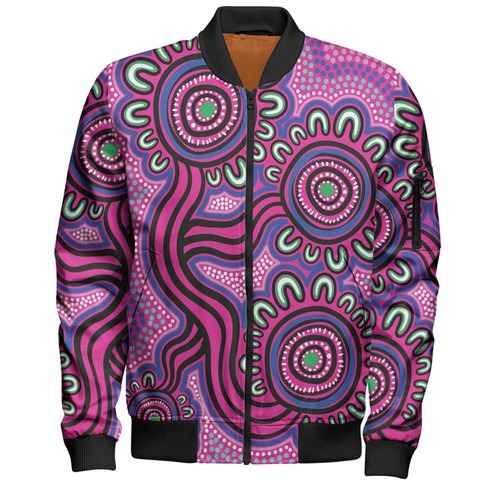 Australia Aboriginal Bomber Jacket - Dot Patterns From Indigenous Australian Culture Bomber Jacket