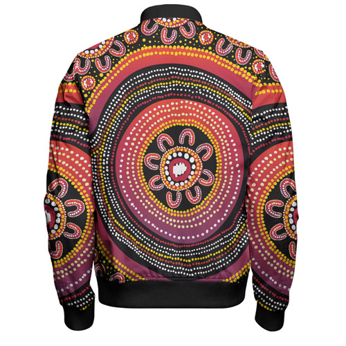 Australia Aboriginal Bomber Jacket - Aboriginal Dot Art Design Bomber Jacket Australia Aboriginal Bomber Jacket - Aboriginal Dot Art Design Bomber Jacket