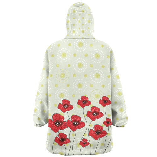 Australia Aboriginal Snug Hoodie - Poppy Flowers Background In Aboriginal Dot Art Style Snug Hoodie Australia Aboriginal Snug Hoodie - Poppy Flowers Background In Aboriginal Dot Art Style Snug Hoodie