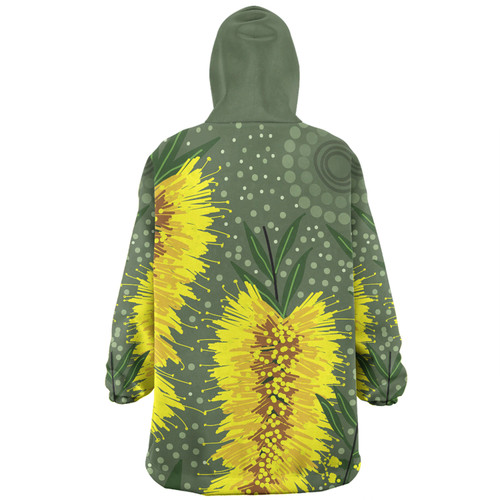 Australia Aboriginal Snug Hoodie - Yellow Bottle Brush Flora In Aboriginal Painting Snug Hoodie Australia Aboriginal Snug Hoodie - Yellow Bottle Brush Flora In Aboriginal Painting Snug Hoodie