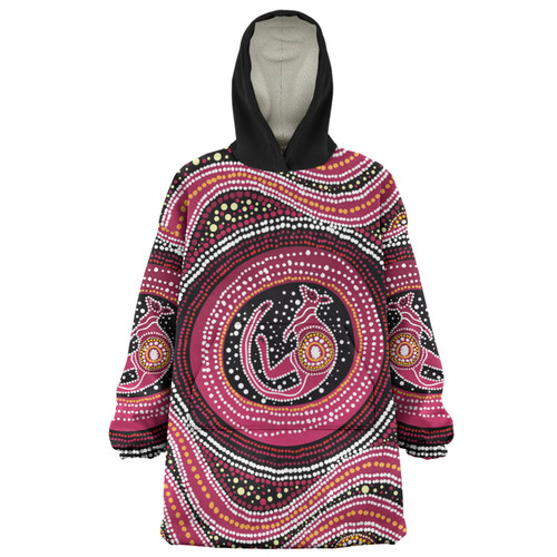 Australia Aboriginal Snug Hoodie - Aboriginal Background Featuring Kangaroo Dot Design Snug Hoodie