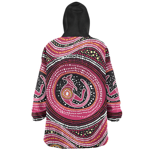 Australia Aboriginal Snug Hoodie - Aboriginal Background Featuring Kangaroo Dot Design Snug Hoodie Australia Aboriginal Snug Hoodie - Aboriginal Background Featuring Kangaroo Dot Design Snug Hoodie