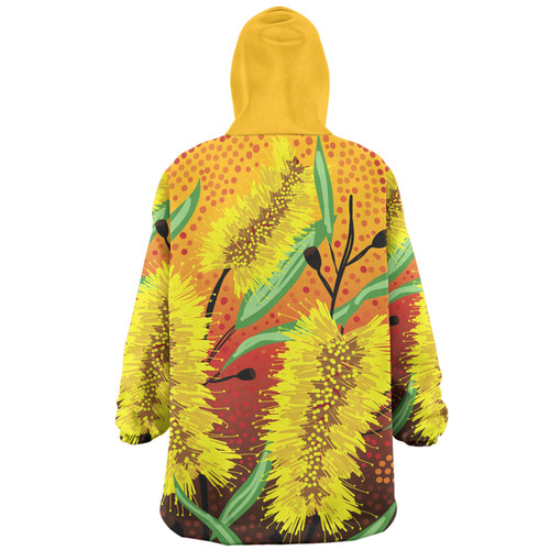 Australia Aboriginal Snug Hoodie - Aboriginal Art Of Yellow Bottle Brush Plant Snug Hoodie Australia Aboriginal Snug Hoodie - Aboriginal Art Of Yellow Bottle Brush Plant Snug Hoodie