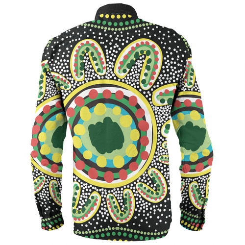Australia Aboriginal Long Sleeve Shirt - Aboriginal Art Painting Decorated With The Colorful Dots Long Sleeve Shirt Australia Aboriginal Long Sleeve Shirt - Aboriginal Art Painting Decorated With The Colorful Dots Long Sleeve Shirt