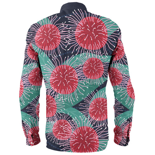 Australia Aboriginal Long Sleeve Shirt - Australian Hakea Flower Artwork Long Sleeve Shirt
