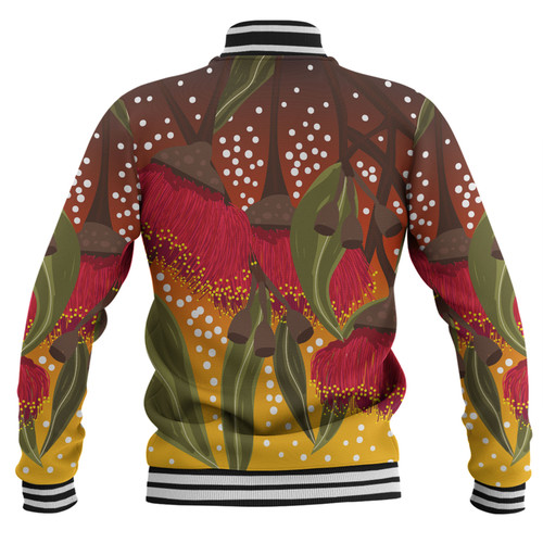 Australia Aboriginal Baseball Jacket - Red Eucalyptus Aboriginal Dot Art Baseball Jacket Australia Aboriginal Baseball Jacket - Red Eucalyptus Aboriginal Dot Art Baseball Jacket