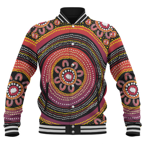 Australia Aboriginal Baseball Jacket - Aboriginal Dot Art Design Baseball Jacket