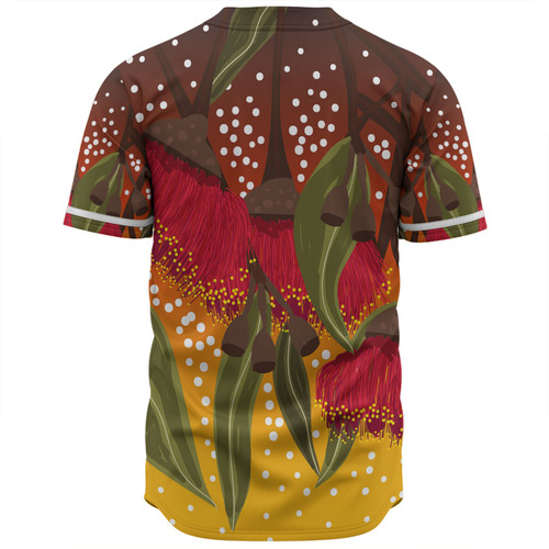 Australia Aboriginal Baseball Shirt - Red Eucalyptus Aboriginal Dot Art Baseball Shirt Australia Aboriginal Baseball Shirt - Red Eucalyptus Aboriginal Dot Art Baseball Shirt