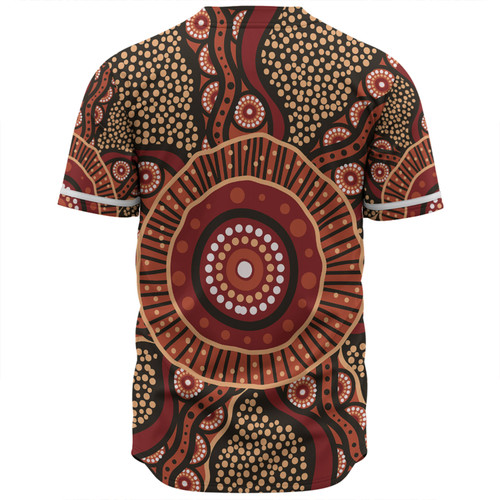 Australia Aboriginal Baseball Shirt - Brown Aboriginal Style Dot Painting Baseball Shirt Australia Aboriginal Baseball Shirt - Brown Aboriginal Style Dot Painting Baseball Shirt