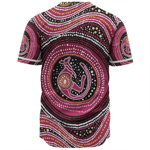 Australia Aboriginal Baseball Shirt - Aboriginal Background Featuring Kangaroo Dot Design Baseball Shirt Australia Aboriginal Baseball Shirt - Aboriginal Background Featuring Kangaroo Dot Design Baseball Shirt