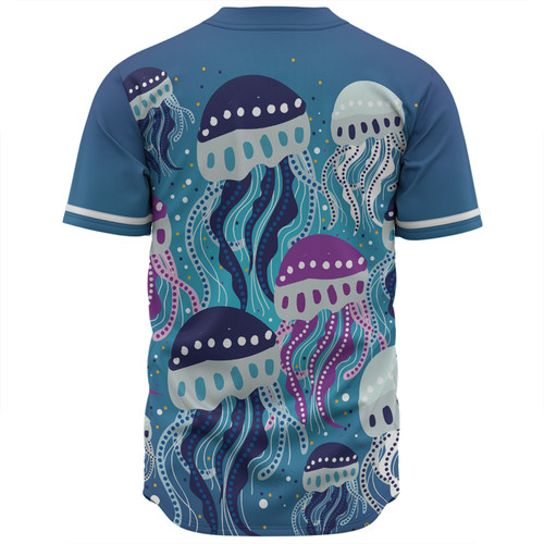Australia Aboriginal Baseball Shirt - Aboriginal Art Painting With Jellyfish Baseball Shirt