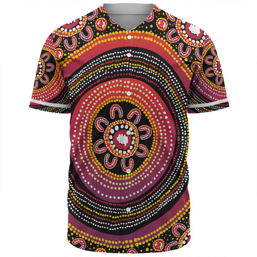 Australia Aboriginal Baseball Shirt - Aboriginal Dot Art Design Baseball Shirt