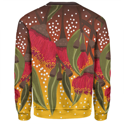 Australia Aboriginal Sweatshirt - Red Eucalyptus Aboriginal Dot Art Sweatshirt Australia Aboriginal Sweatshirt - Red Eucalyptus Aboriginal Dot Art Sweatshirt