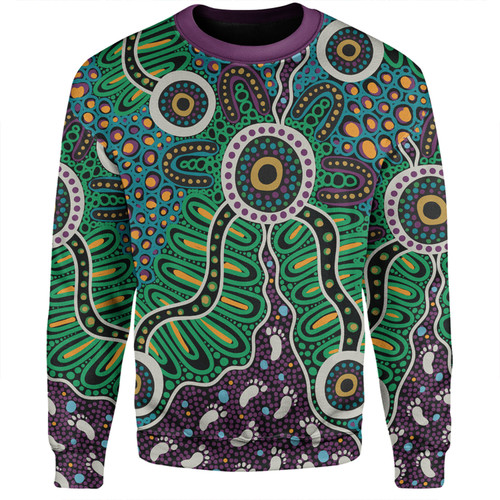 Australia Aboriginal Sweatshirt - A Dot Painting In The Style Of Indigenous Australian Art Sweatshirt