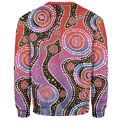 Australia Aboriginal Sweatshirt - Aboriginal Background Featuring Dot Design Sweatshirt Australia Aboriginal Sweatshirt - Aboriginal Background Featuring Dot Design Sweatshirt