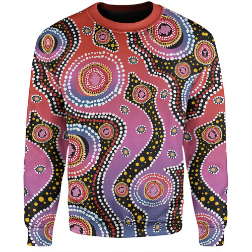 Australia Aboriginal Sweatshirt - Aboriginal Background Featuring Dot Design Sweatshirt