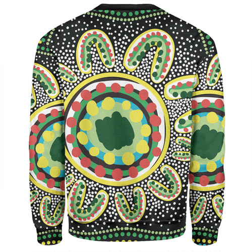 Australia Aboriginal Sweatshirt - Aboriginal Art Painting Decorated With The Colorful Dots Sweatshirt