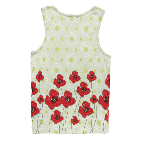 Australia Aboriginal Men Singlet - Poppy Flowers Background In Aboriginal Dot Art Style Men Singlet Australia Aboriginal Men Singlet - Poppy Flowers Background In Aboriginal Dot Art Style Men Singlet
