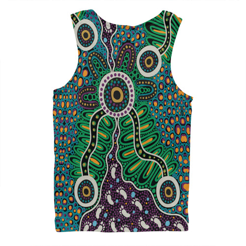 Australia Aboriginal Men Singlet - A Dot Painting In The Style Of Indigenous Australian Art Men Singlet