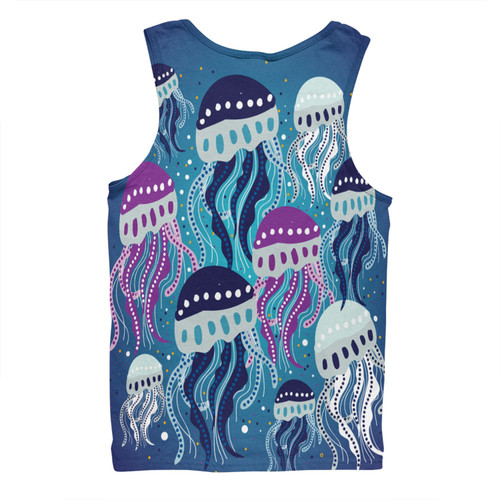 Australia Aboriginal Men Singlet - Aboriginal Art Painting With Jellyfish Men Singlet