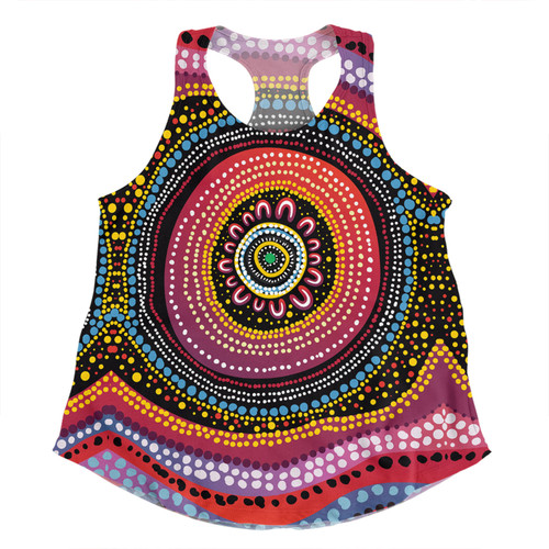 Australia Aboriginal Women Racerback Singlet - Aboriginal Showcasing Dot Art Design Women Racerback Singlet