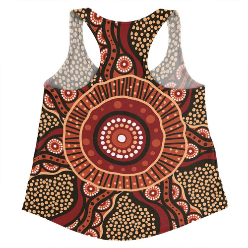 Australia Aboriginal Women Racerback Singlet - Brown Aboriginal Style Dot Painting Women Racerback Singlet Australia Aboriginal Women Racerback Singlet - Brown Aboriginal Style Dot Painting Women Racerback Singlet